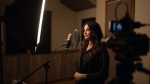 TV commercial voice-over for advertising products