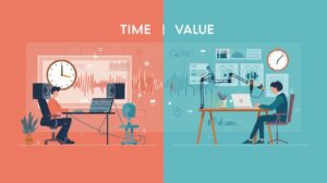 Voice-over studio vs home recording comparison of time investment and return on investment