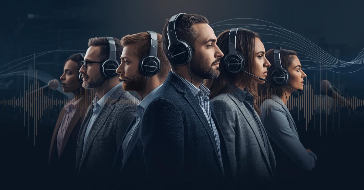 Professional voices for ads represented through studio microphones and sound waves, illustrating how brands choose the right voice talent for advertising campaigns.